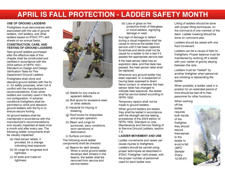WFC Calendar - April Fall Protection 